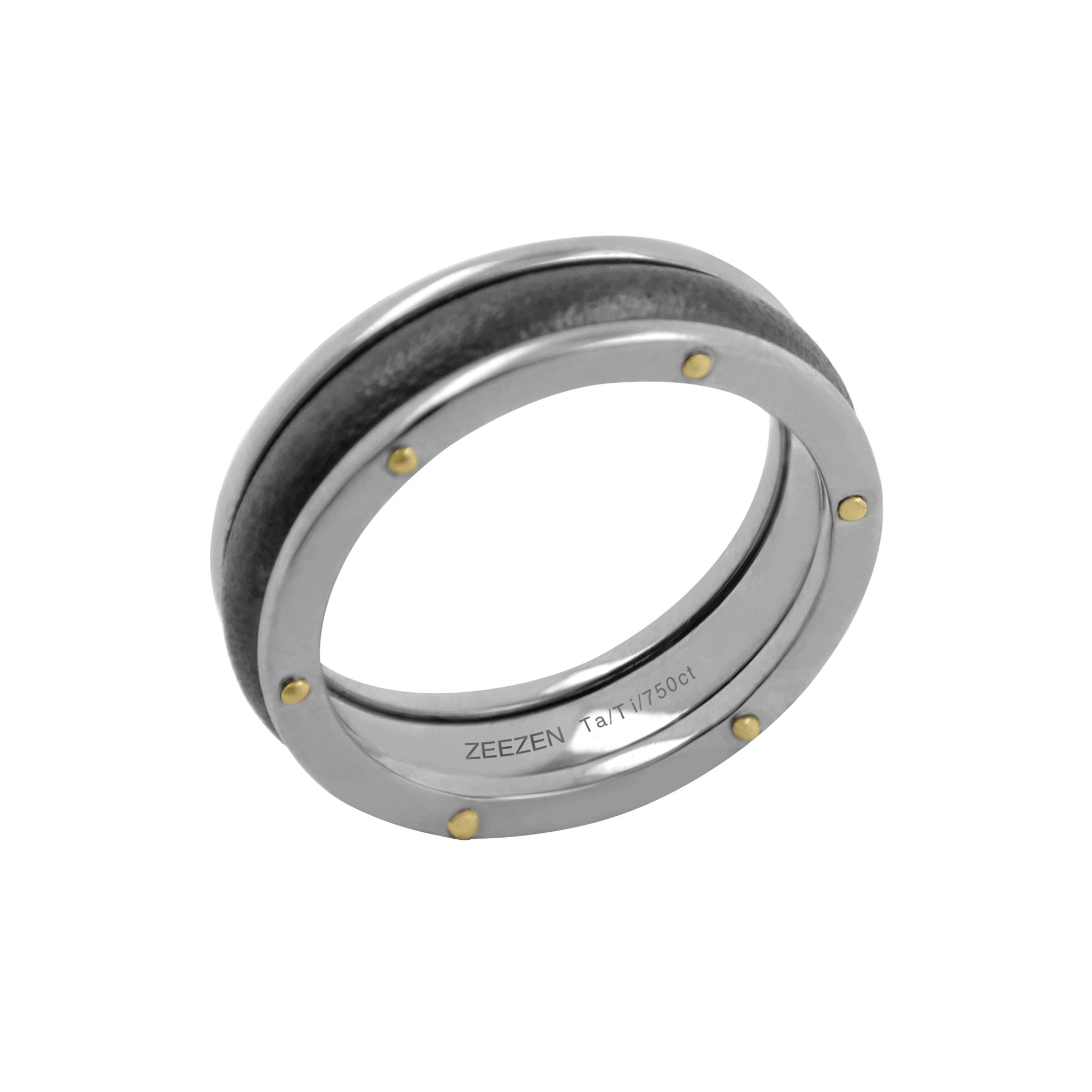 Titan Ring w/ 18k Gold & Tantalum Oxidised Black & Polished - nammi.isÓfeigur