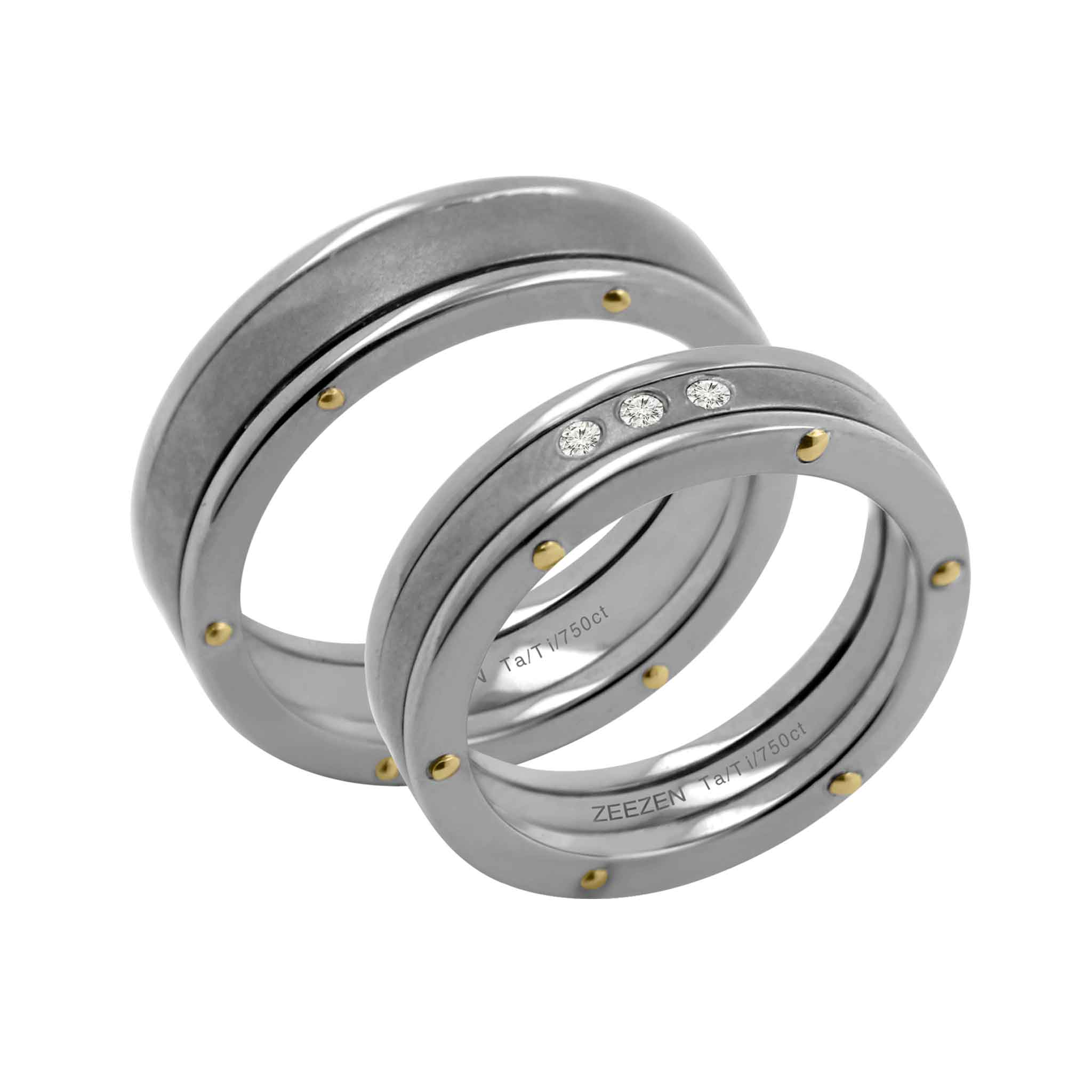 Titan Ring w/ 18k Yellow Gold & Tantalum Sandblasted/Polished - nammi.isÓfeigur