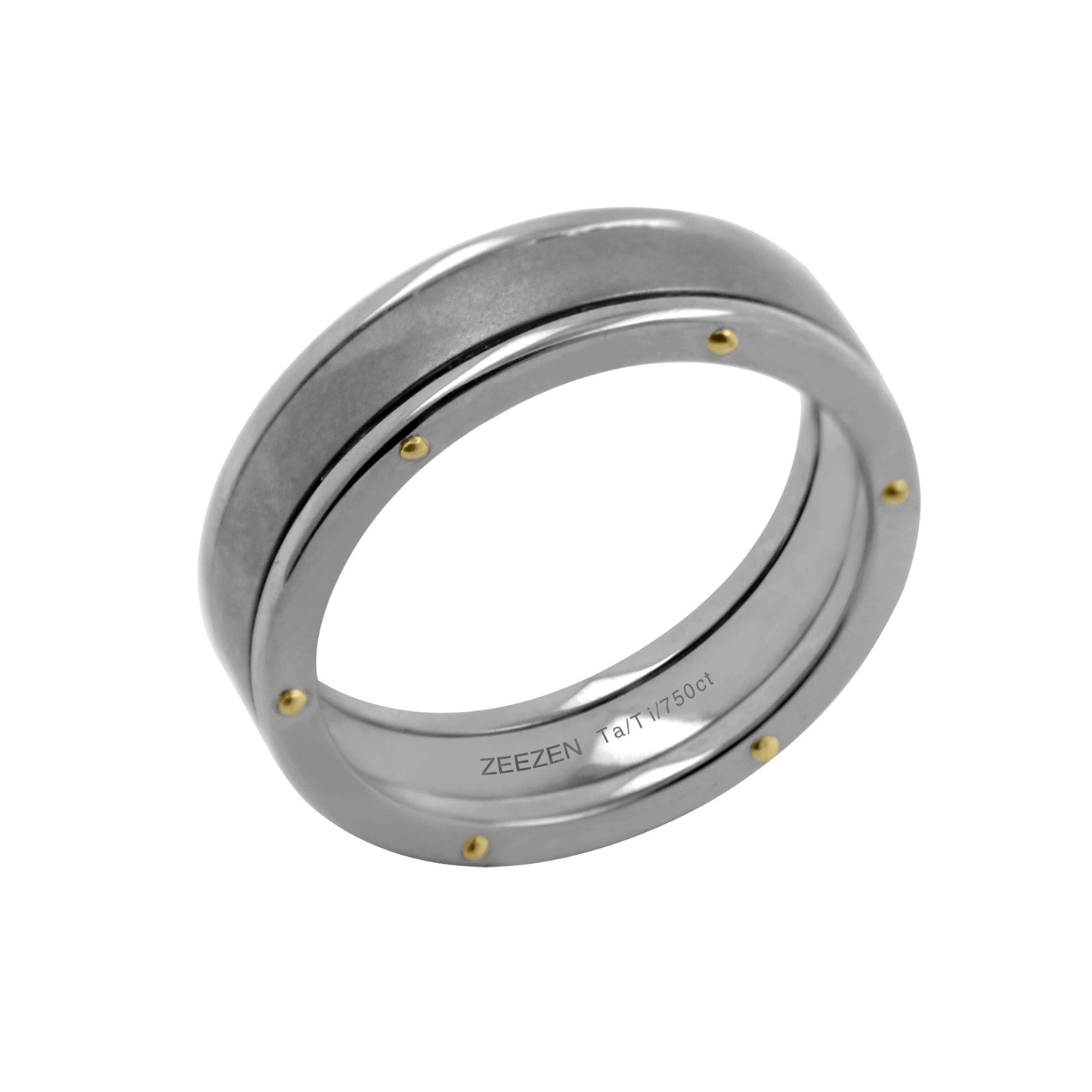 Titan Ring w/ 18k Yellow Gold & Tantalum Sandblasted/Polished - nammi.isÓfeigur