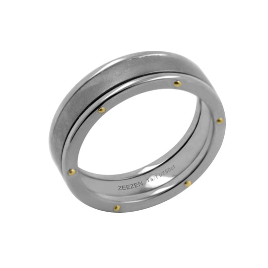 Titan Ring w/ 18k Yellow Gold & Tantalum Sandblasted/Polished - nammi.isÓfeigur