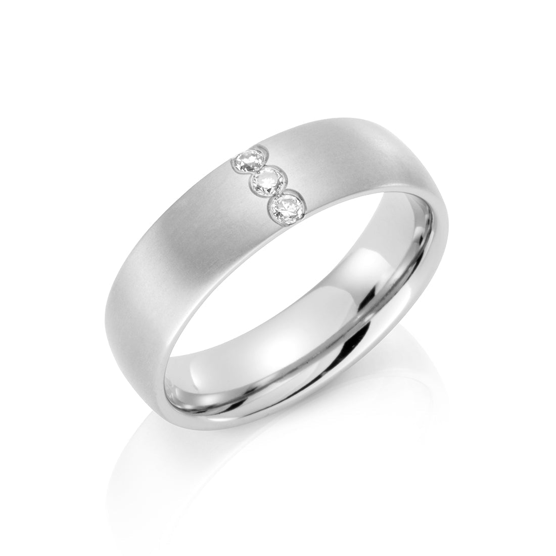 TITAN RING W/ DIAMOND POLISHED/SANDBLAST - nammi.is