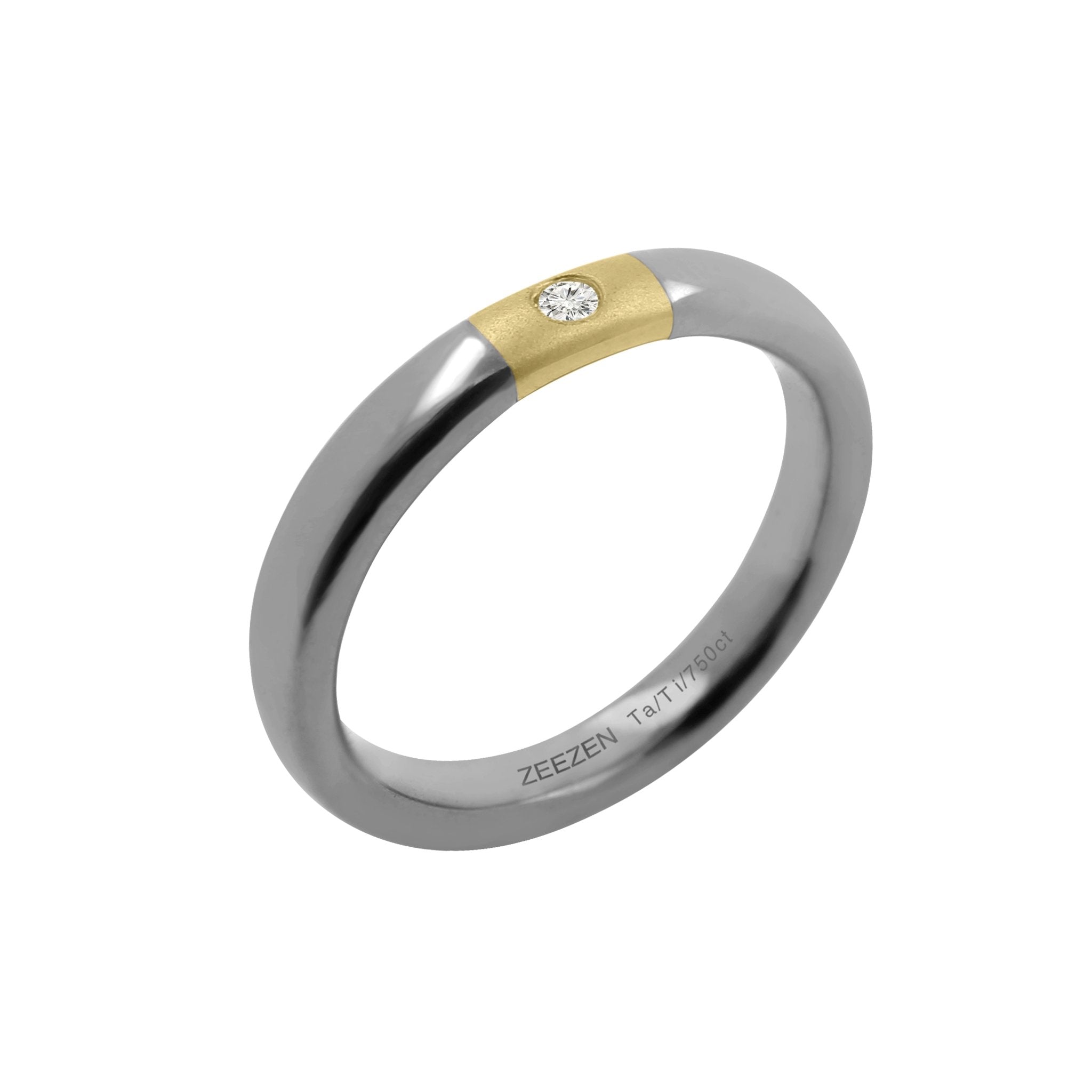 Titan Ring w/ Lab Diamonds, 18k Gold & Tantalum - nammi.isÓfeigur