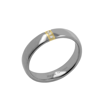 Titan Ring w/ Lab-Grown Diamonds 18k Yellow Gold, & Tantalum - nammi.isÓfeigur