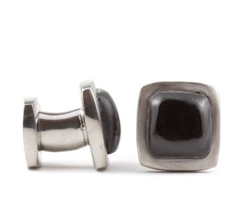 Titanium Cufflinks With Icelandic Onyx - nammi.is