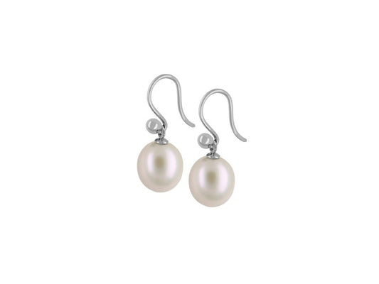 Titanium Dangle Earrings w/ Freshwater Pearls White - nammi.isÓfeigur