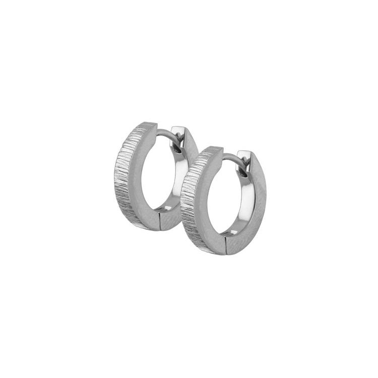 Titanium - Hoop earrings - Corner Hammered - nammi.is