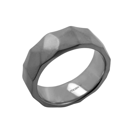 Titanium Ring Large Hammered - nammi.isZeezen