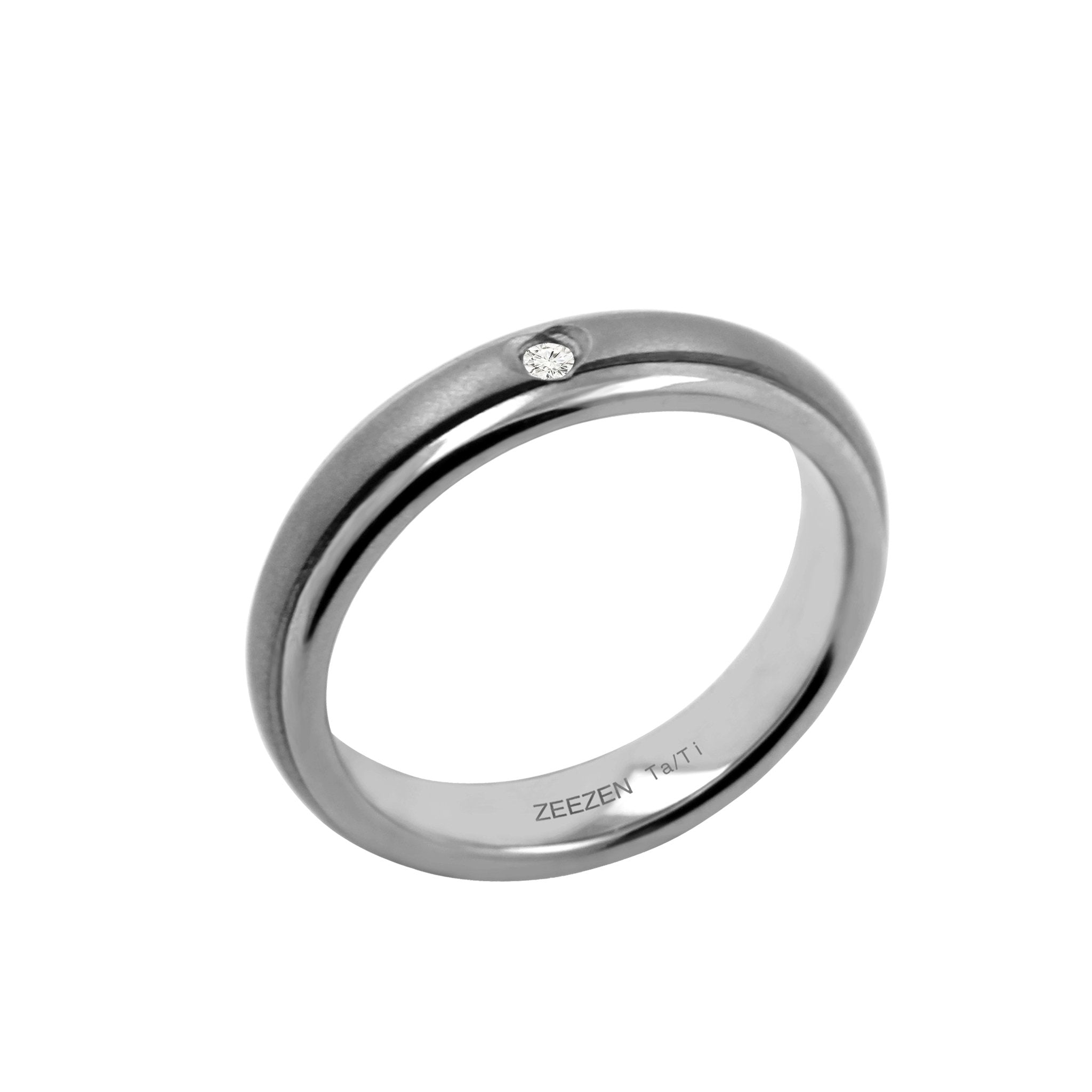 Titanium Ring w/ Lab-Grown Diamond & Tantalum - nammi.isÓfeigur