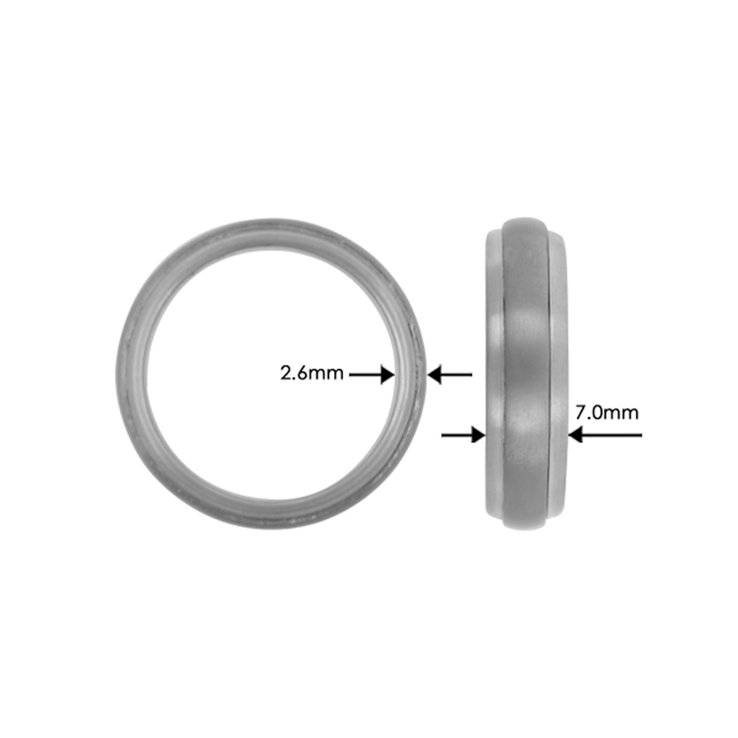 Titanium Ring w/ Tantalum - Mat Surface - nammi.isÓfeigur