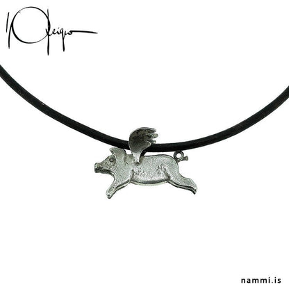 When Pig Fly Silver Necklace - nammi.is